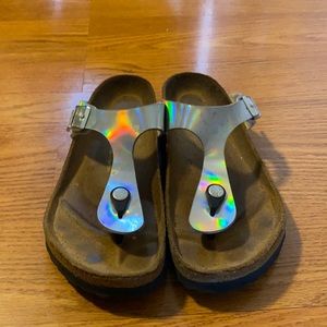 Birkenstock (metallic silver) size 38